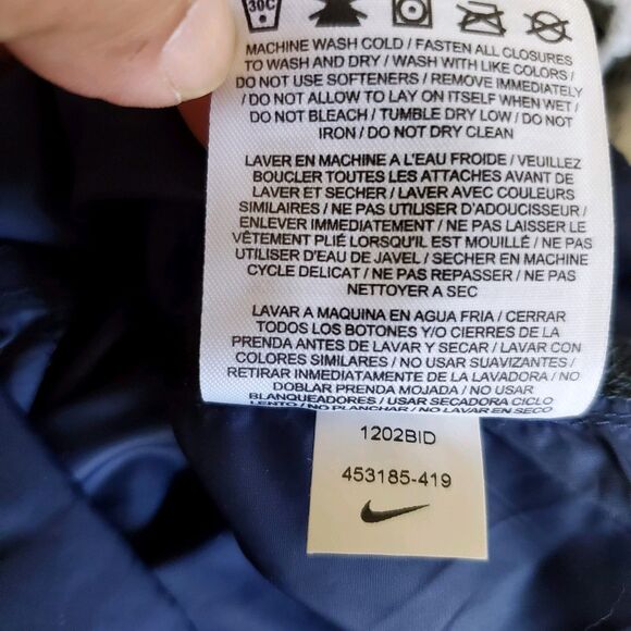 Nike Jacket Womens XL Navy Blue Full Zip Winsbreaker Lightweight Swoosh Logo - Picture 16 of 16